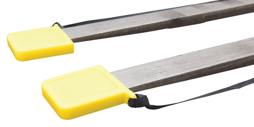 Centerline Dynamics Forklift Attachments Vestil Thin Polyurethane Fork Tip Protector 5-5/8 In. x 3/4 In. Fork Pocket Yellow FPU-TN-45-YL