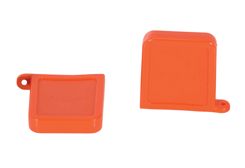 Centerline Dynamics Forklift Attachments Vestil Thin Polyurethane Magnetic Fork Tip Protector 5-5/8 In. x 3/4 In. Fork Pocket Orange FPU-TN-45-M-OR