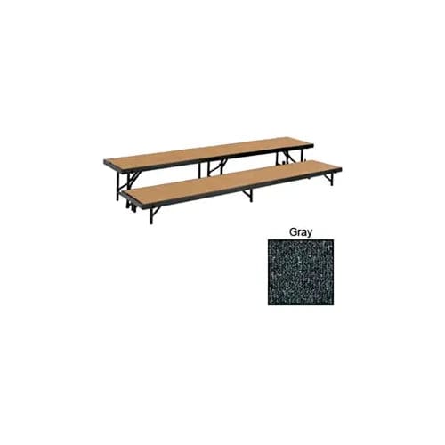 Centerline Dynamics Furniture & Decor 2 Level Tapered Riser with Carpet - 60"L x 18"W - 8"H & 16"H - Grey