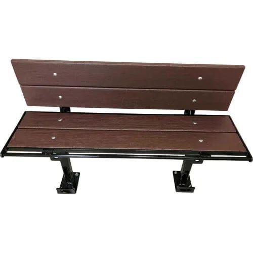 Centerline Dynamics Furniture & Decor 3-ft.Composite Lumber Seating with Steel Frame, With Backrest - Chocolate Brown