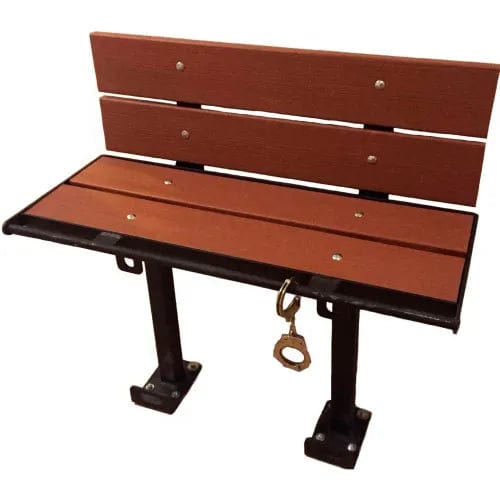 Centerline Dynamics Furniture & Decor 3-ft.Composite Lumber Seating with Steel Frame, With Backrest - Redwood