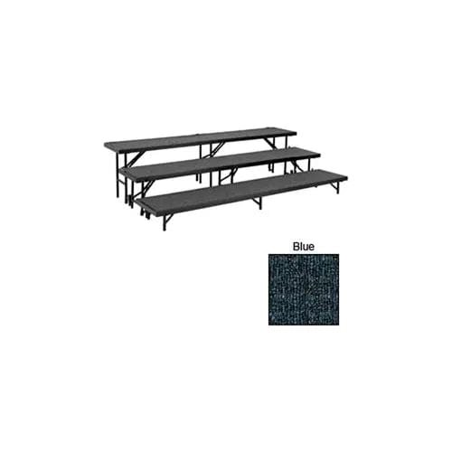 Centerline Dynamics Furniture & Decor 3 Level Tapered Riser with Carpet - 60"L x 18"W - 8"H, 16"H & 24"H - Blue