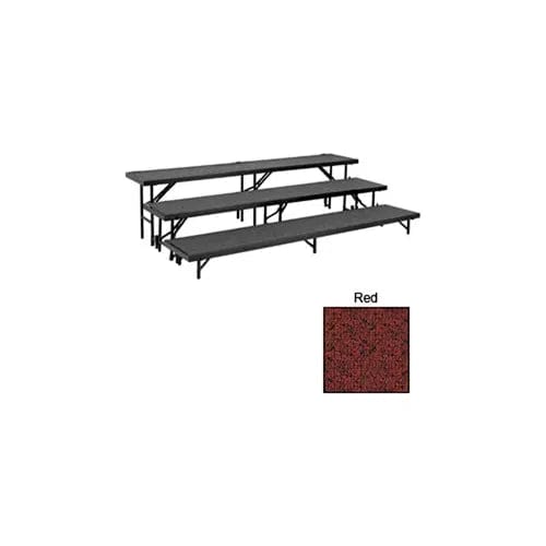 Centerline Dynamics Furniture & Decor 3 Level Tapered Riser with Carpet - 60"L x 18"W - 8"H, 16"H & 24"H - Red
