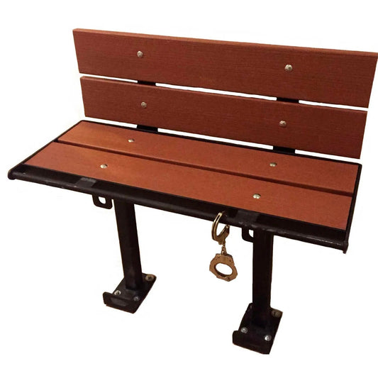 Centerline Dynamics Furniture & Decor 4-ft.Composite Lumber Seating with Steel Frame, With Backrest - Redwood