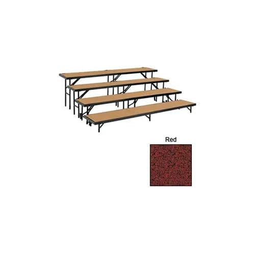 Centerline Dynamics Furniture & Decor 4 Level Straight Riser with Carpet - 96"L x 18"W - 8"H, 16"H, 24"H & 32"H - Red