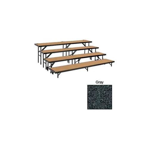 Centerline Dynamics Furniture & Decor 4 Level Tapered Riser with Carpet - 60"L x 18"W - 8"H, 16"H, 24"H & 32"H - Grey