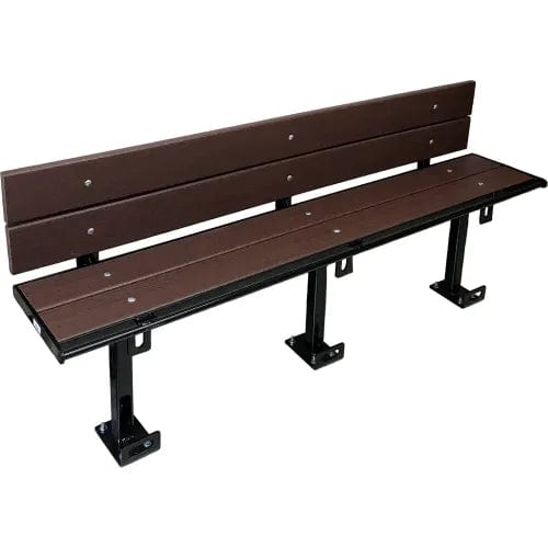 Centerline Dynamics Furniture & Decor 6-ft.Composite Lumber Seating with Steel Frame, With Backrest - Chocolate Brown