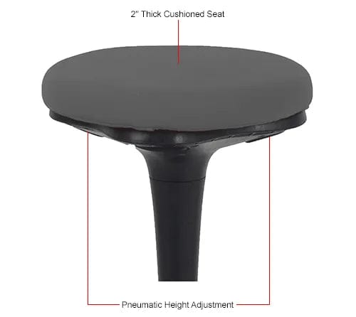 Centerline Dynamics Furniture & Decor Active Seating Stool - Fabric - 25"H - 33"H - Gray