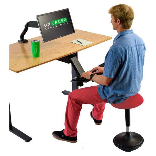 Centerline Dynamics Furniture & Decor Adjustable Height Wobble Stool Swivel Chair - Red