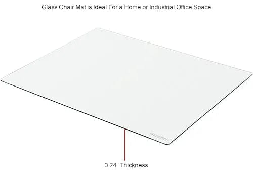 Centerline Dynamics Furniture & Decor Glass Chair Mat, 46"L x 36"W