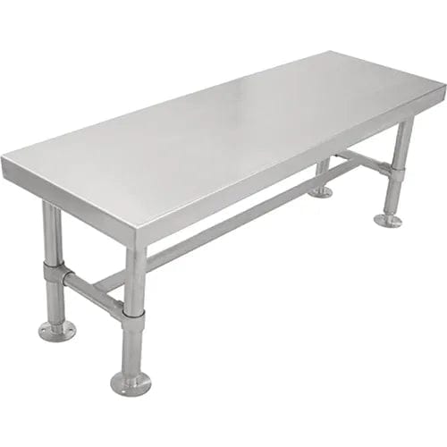 Centerline Dynamics Furniture & Decor Knock Down Gowning Bench w/ 4 Legs & w/o Backrest, 48"W x 16"D x 18"H, Stainless Steel