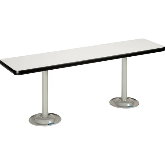 Centerline Dynamics Furniture & Decor Locker Room Bench, Laminate w/ Steel Tube Pedestal Legs, 48"W x 12"D x 17"H