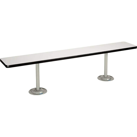 Centerline Dynamics Furniture & Decor Locker Room Bench, Laminate w/ Steel Tube Pedestal Legs, 72"W x 12"D x 17"H