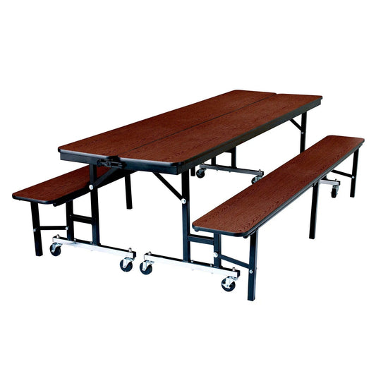Centerline Dynamics Furniture & Decor Mobile Convertible Bench Unit, MDF, 96"Lx29"W, Walnut