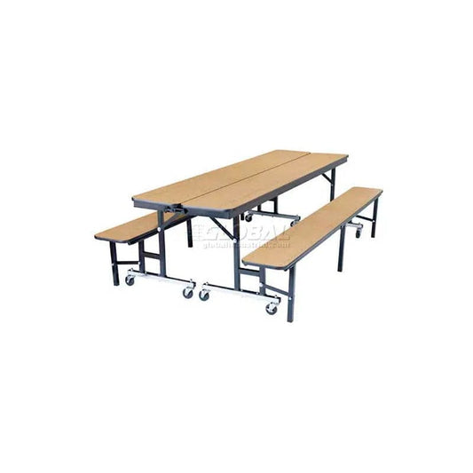 Centerline Dynamics Furniture & Decor Mobile Convertible Bench Unit, Particleboard,72"Lx29"W, Light Oak