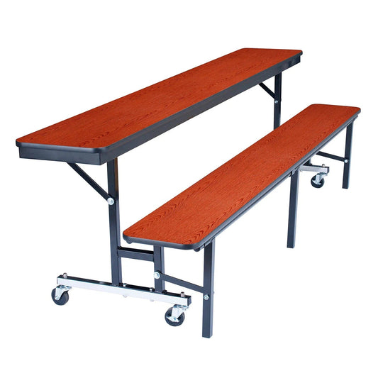 Centerline Dynamics Furniture & Decor Mobile Convertible Bench Unit, Particleboard, 84"Lx29"W, Cherry