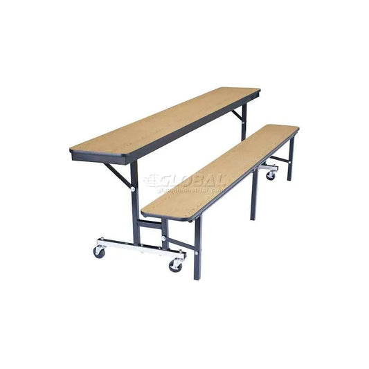 Centerline Dynamics Furniture & Decor Mobile Convertible Bench Unit, Particleboard, 84"Lx29"W, Light Oak