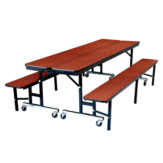 Centerline Dynamics Furniture & Decor Mobile Convertible Bench Unit, Particleboard, 96"Lx29"W, Cherry