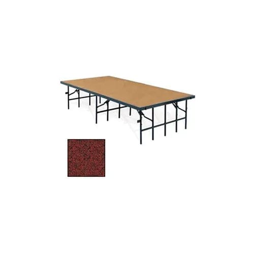 Centerline Dynamics Furniture & Decor Portable Stage with Carpet - 96"L x 36"W x 8"H - Red