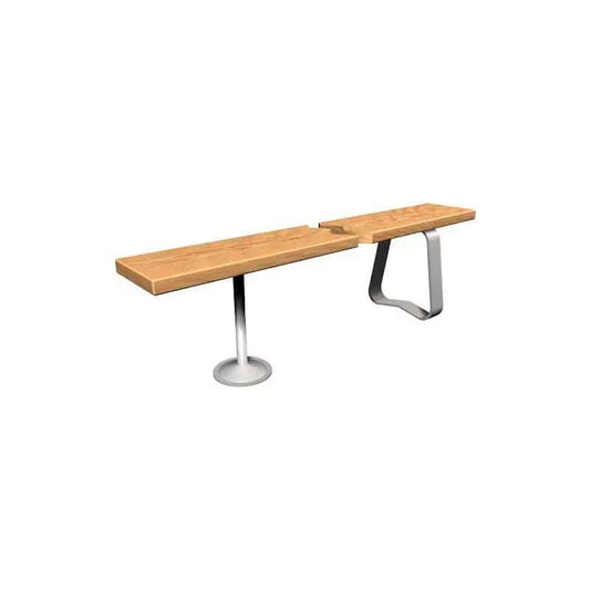 Centerline Dynamics Furniture & Decor Steel Tube Pedestal Legs for Plastic Locker Benches, Gray, Each