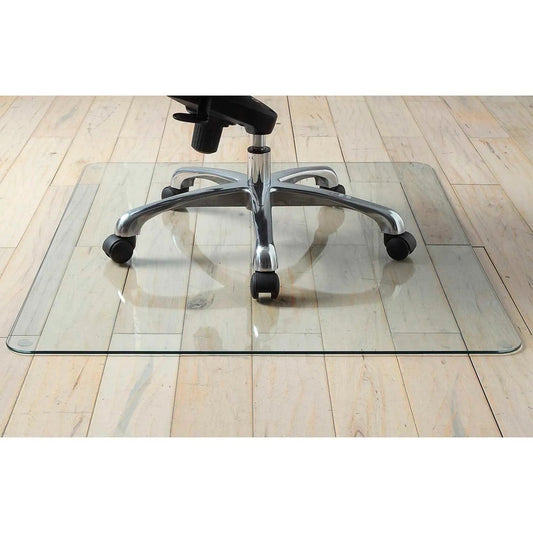 Centerline Dynamics Furniture & Decor Tempered Glass Chair Mat for Hard Floors and Carpets - 50"L x 44"W