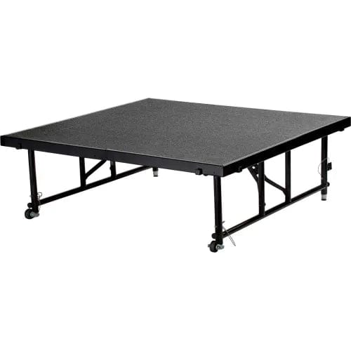 Centerline Dynamics Furniture & Decor Transfix 4'L x 4'W Portable Stage w/ Adjustable 16-24"H & Gray Carpet
