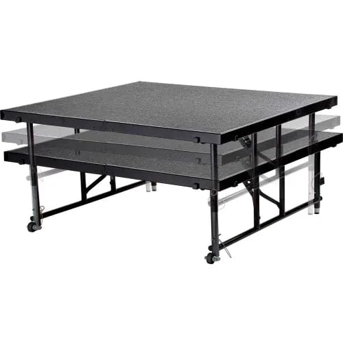 Centerline Dynamics Furniture & Decor Transfix 4'L x 4'W Portable Stage w/ Adjustable 16-24"H & Red Carpet