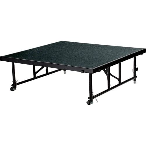 Centerline Dynamics Furniture & Decor Transfix 4'L x 4'W Portable Stage w/ Adjustable 24-32"H & Black Carpet
