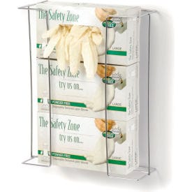 Centerline Dynamics Glove Dispenser Triple Glove Box Holder, Wire Steel, 11-15/16"W x 3-13/16"D x 14-3/16"H
