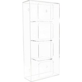 Centerline Dynamics Glove Dispenser TrippNT™ Quadruple Side Loading Acrylic Glove Box Holder, 10"W x 4"D x 20"H