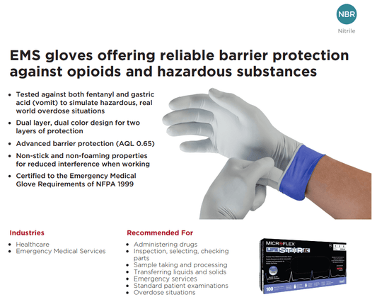 Centerline Dynamics Gloves Ansell MICROFLEX® LIFESTAR EC™ LSE-104 Nitrile Gloves, Powder-Free, Size L, 100/Pack
