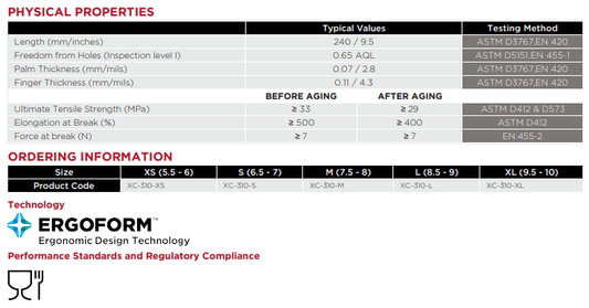 Centerline Dynamics Gloves Ansell MICROFLEX® XCEED®  Nitrile Gloves, Powder-Free, Beaded, Size L, 100/Pack