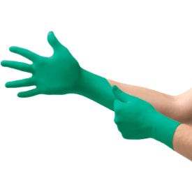 Centerline Dynamics Gloves Ansell TouchNTuff® 92-500 Industrial Grade Nitrile Disposable Gloves, Powdered, Grn, 7-1/2-8, 100/Box