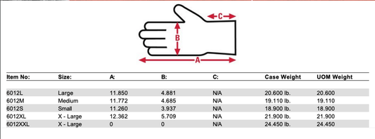 Centerline Dynamics Gloves MCR Safety 6012L Nitri-Med Nitrile Medical Grade Gloves, Textured, 12" Powder Free, Large, 6 mil