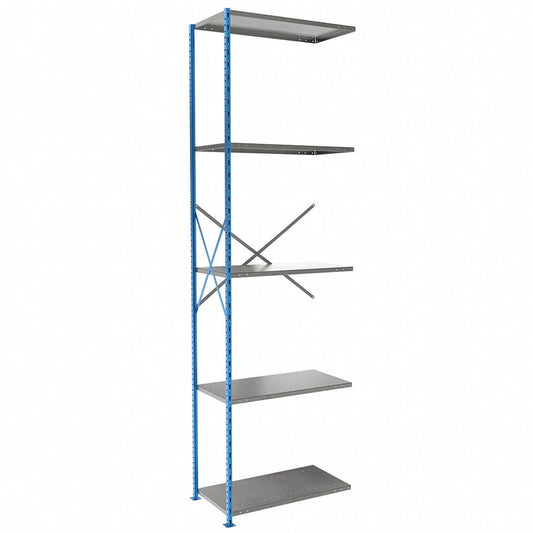 Centerline Dynamics H Post™ High Capacity Shelving Closed Adder Hallowell H-Post High Capacity Shelving 36"W x 18"D x 123"H, 5 Adjustable Shelves, Unit Open Style with Sway Braces
