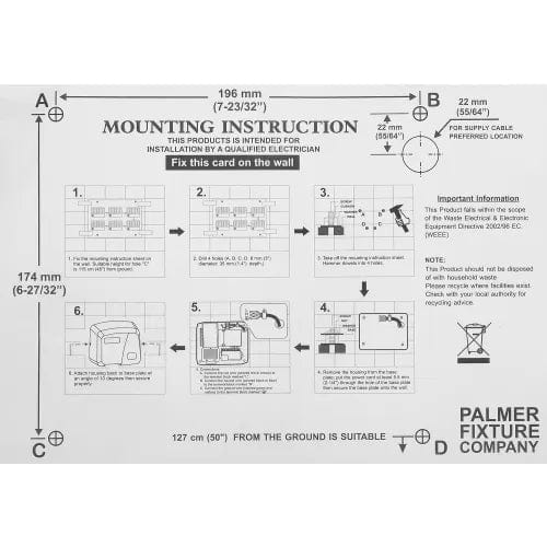 Centerline Dynamics Hand Dryers Palmer Fixture Automatic Hands Free Hand Dryer, White, 120V