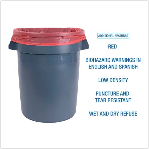 Centerline Dynamics Hazardous Waste Bags Linear Low Density Health Care Trash Can Liners, 33 gal, 1.3 mil, 33 x 39, 150/Case