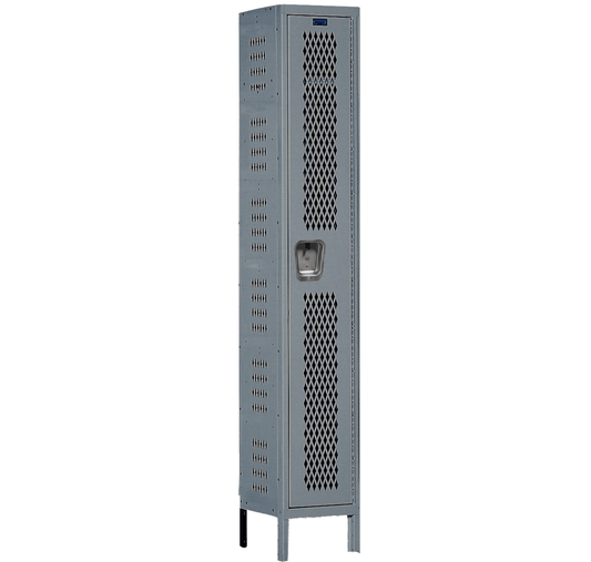 Centerline Dynamics Heavy-Duty Ventilated Locker Dark Gray / Assembled Hallowell Heavy-Duty Ventilated (HDV) Locker, 12"W x 12"D x 78"H, Single Tier, 1-Wide