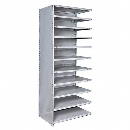 Centerline Dynamics Hi Tech™ Medsafe Antimicrobial Shelving Adder MedSafe Antimicrobial Hi-Tech Shelving 36"W x 24"D x 87"H 711 Light Gray 11 Adjustable Shelves Unit Open Style with Sway Braces