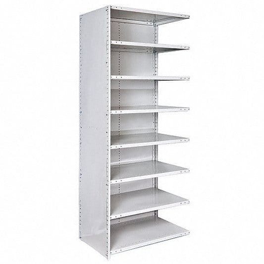 Centerline Dynamics Hi Tech™ Medsafe Antimicrobial Shelving Adder MedSafe Antimicrobial Hi-Tech Shelving 48"W x 24"D x 87"H 711 Light Gray 8 Adjustable Shelves Closed Style