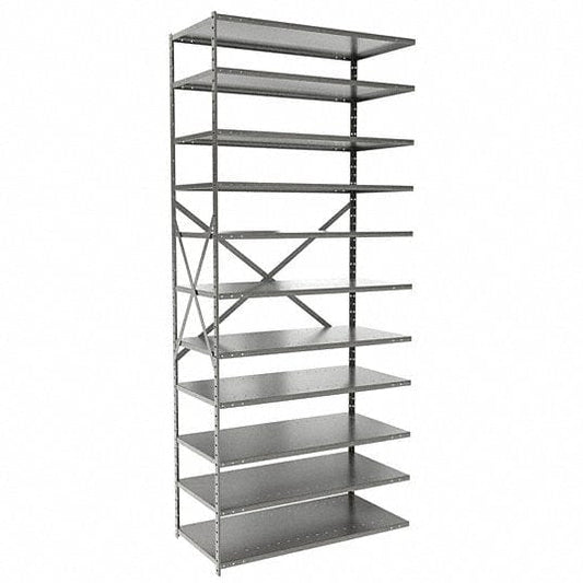 Centerline Dynamics Hi Tech™ Medsafe Antimicrobial Shelving Open Adder MedSafe Antimicrobial Hi-Tech Shelving 36"W x 18"D x 87"H 711 Light Gray 11 Adjustable Shelves Unit Open Style with Sway Braces