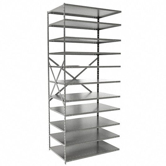 Centerline Dynamics Hi Tech™ Medsafe Antimicrobial Shelving Open Adder MedSafe Antimicrobial Hi-Tech Shelving 36"W x 24"D x 87"H 711 Light Gray 11 Adjustable Shelves Unit Open Style with Sway Braces