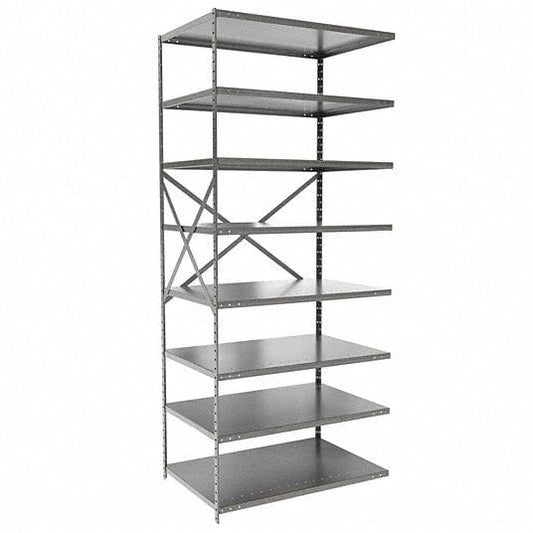 Centerline Dynamics Hi Tech™ Medsafe Antimicrobial Shelving Open Adder MedSafe Antimicrobial Hi-Tech Shelving 36"W x 24"D x 87"H 711 Light Gray 8 Adjustable Shelves Open Style with Sway Braces