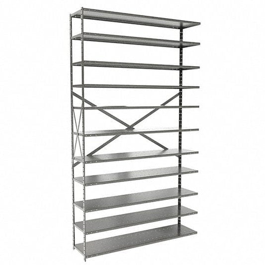 Centerline Dynamics Hi Tech™ Medsafe Antimicrobial Shelving Open Adder MedSafe Antimicrobial Hi-Tech Shelving 48"W x 12"D x 87"H 711 Light Gray 11 Adjustable Shelves Open Style with Sway Braces
