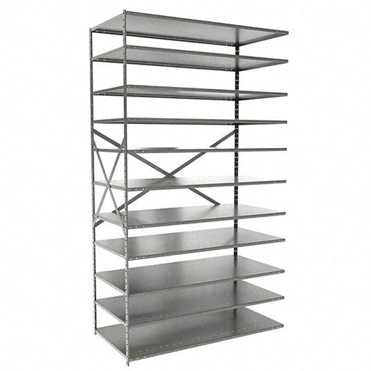 Centerline Dynamics Hi Tech™ Medsafe Antimicrobial Shelving Open Adder MedSafe Antimicrobial Hi-Tech Shelving 48"W x 24"D x 87"H 711 Light Gray 11 Adjustable Shelves Open Style with Sway Braces