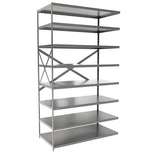 Centerline Dynamics Hi Tech™ Medsafe Antimicrobial Shelving Open Adder MedSafe Antimicrobial Hi-Tech Shelving 48"W x 24"D x 87"H 711 Light Gray 8 Adjustable Shelves Open Style with Sway Braces