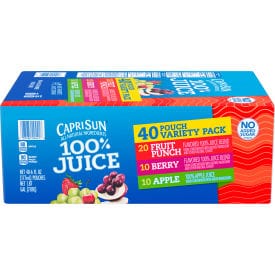 Centerline Dynamics Juice Variety Pack Capri Sun 100% Juice Variety Pack, 40 Count