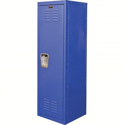 Centerline Dynamics Kid Teen Lockers Blue Hallowell Kid Locker, 15"W x 15"D x 48"H Single Tier, 1-Wide, Knock-Down