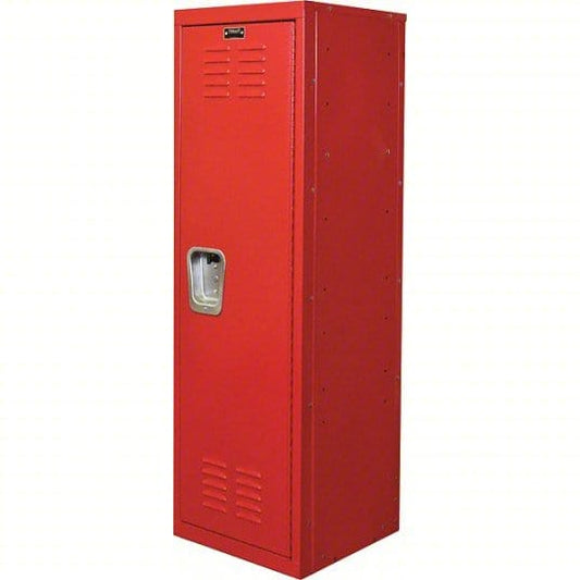 Centerline Dynamics Kid Teen Lockers Red Hallowell Kid Locker, 15"W x 15"D x 48"H Single Tier, 1-Wide, Knock-Down
