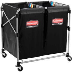 Centerline Dynamics Laundry Carts Rubbermaid® 1881781 (2) 4 Bushel Cap. X-Cart Collapsible Multi-Stream Bulk Truck